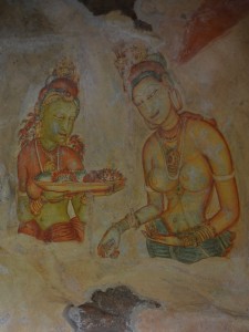 Iconic frescoes at Sigiriya. 