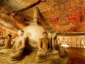 Inside the Dambulla Cave Temples. 
