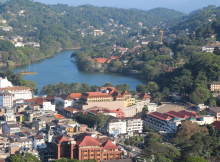 The breathtaking view over the Kandy city seen from Bahirawakanda Temple.